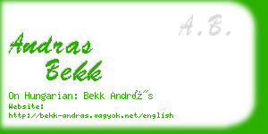 andras bekk business card